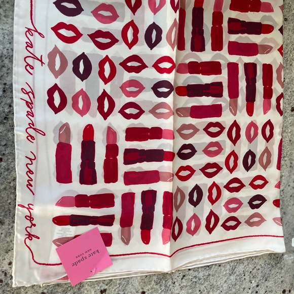 Lipstick Party Silk Square Scarf from KATE SPADE NEW YORK - Picture 6 of 8